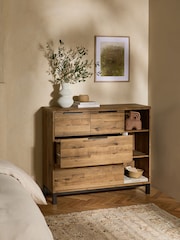 Dark Bronx Oak Effect 3 Drawer Chest of Drawers - Image 2 of 10