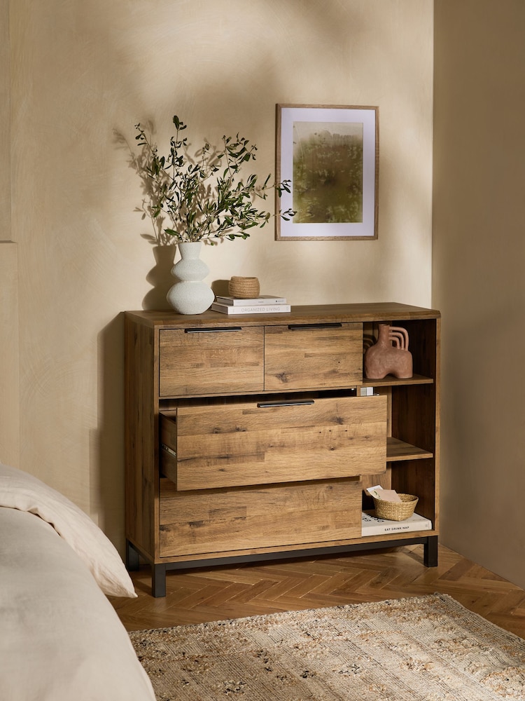 Dark Bronx Oak Effect 3 Drawer Chest of Drawers - Image 2 of 10
