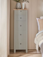 Dove Grey Malvern Paint Effect 5 Drawer Chest of Drawers - Image 2 of 12
