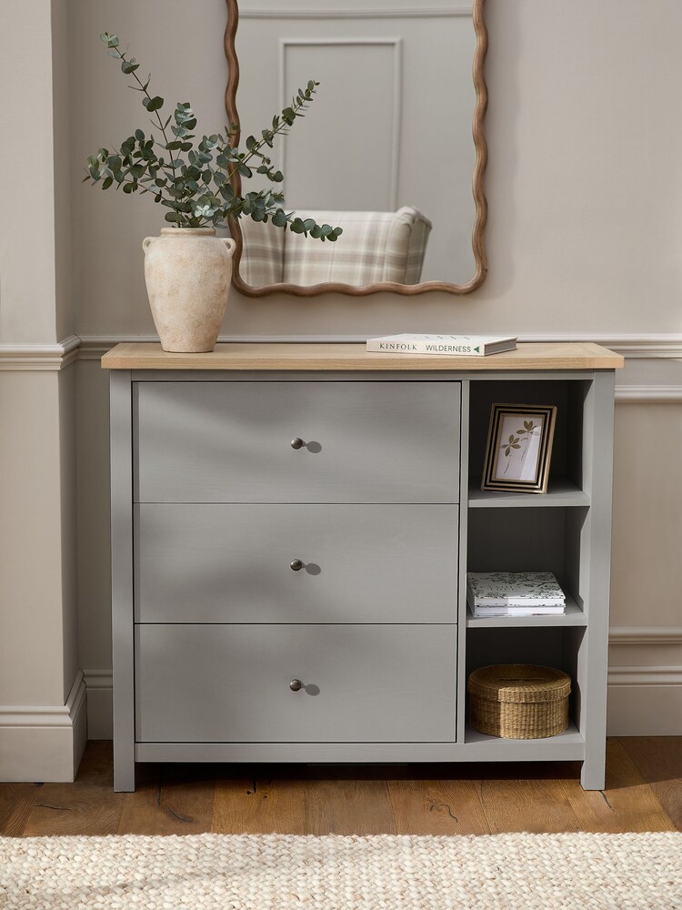 Dove Grey Malvern Paint Effect 3 Drawer Chest of Drawers - Image 1 of 11