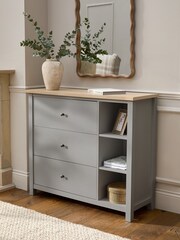 Dove Grey Malvern Paint Effect 3 Drawer Chest of Drawers - Image 3 of 11