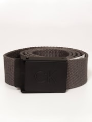 Gris - Cinturón con hebilla de monograma en negro de Calvin Klein Golf - Imagen 1 de 3