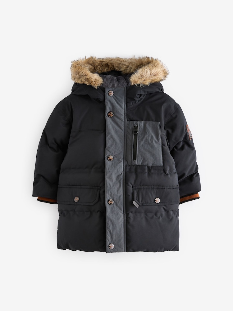 Black Premium Waterproof Parka (3mths-7yrs) - Image 1 of 9