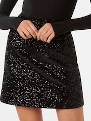 Forever New Black Sierra Sequin Mini Skirt - Image 1 of 5