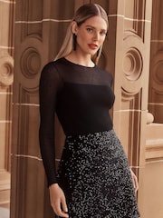 Forever New Black Sierra Sequin Mini Skirt - Image 5 of 5