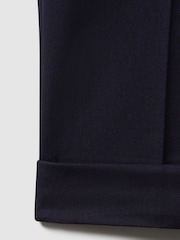 Reiss Navy Brighton Relaxed Drawstring Trousers with Turn-Ups - Image 6 of 7