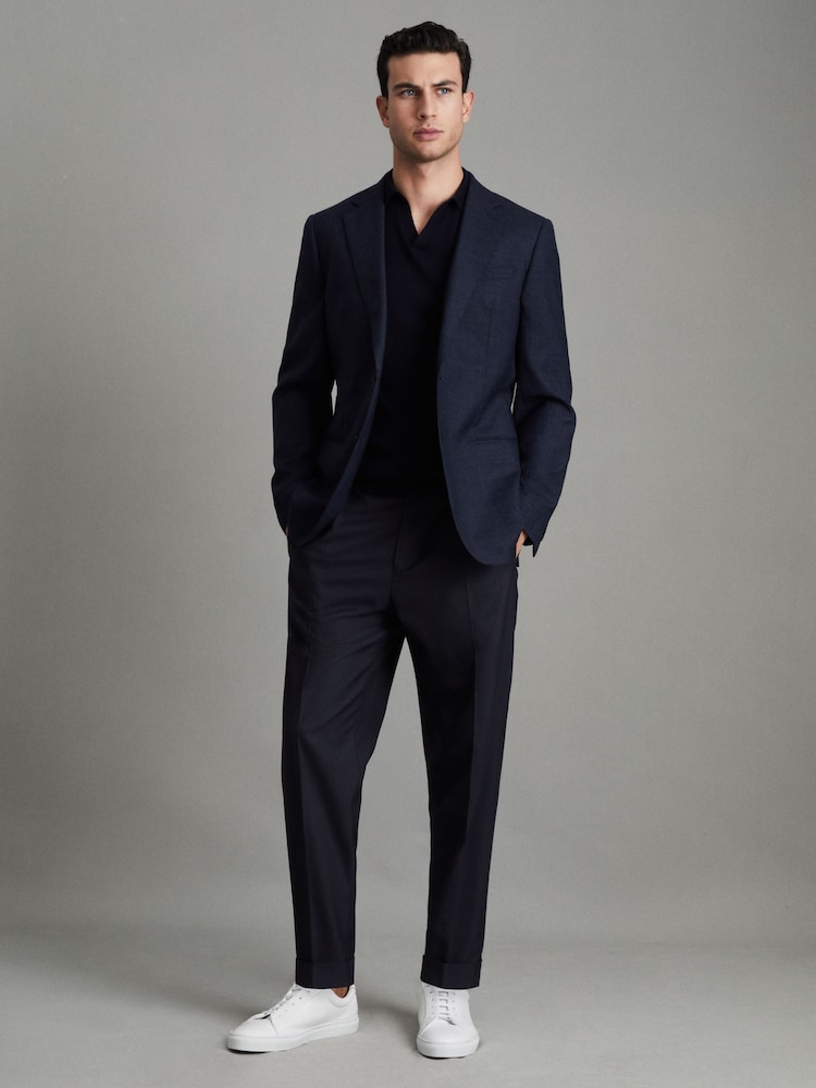 Azul marino - Pantalones holgados con cordón ajustable y dobladillo Brighton de Reiss - Imagen 7 de 7 Azul marino - Pantalones holgados con cordón ajustable y dobladillo Brighton de Reiss - Imagen 7 de 7