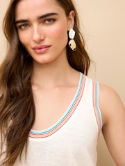 Rainbow Tipped Linen Blend Vest - Image 1 of 7