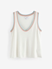 Rainbow Tipped Linen Blend Vest - Image 6 of 7