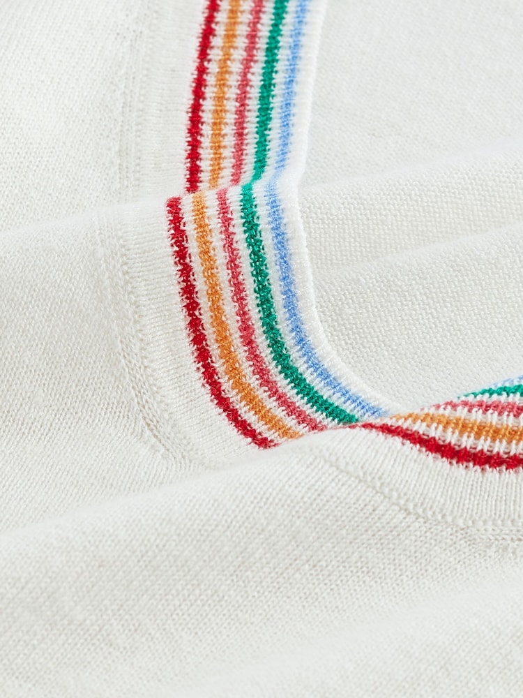 Rainbow Tipped Linen Blend Vest - Image 7 of 7