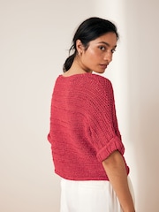 Red Short Sleeve Stitch Top - Image 3 of 6