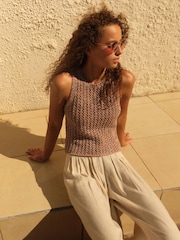 Blush Pink Knitted Sequin Tank - Image 1 of 6
