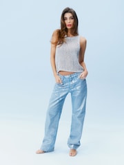 Grey Knitted Sequin Tank - Image 2 of 7