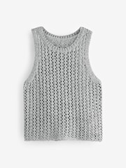 Grey Knitted Sequin Tank - Image 6 of 7