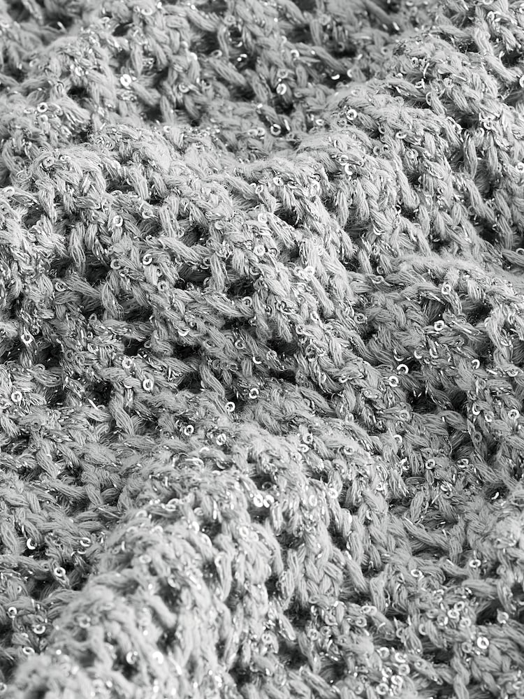 Grey Knitted Sequin Tank - Image 7 of 7