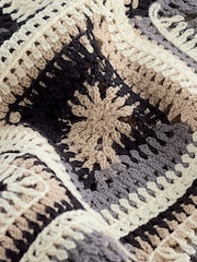 Neutral Long Sleeve Square Crochet Knitted Jumper - Image 6 of 6