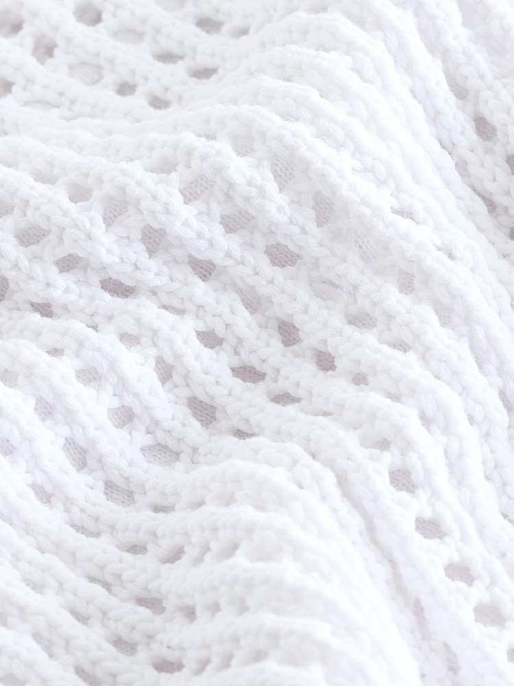 White Open Stitch Detail Knitted Top - Image 6 of 6