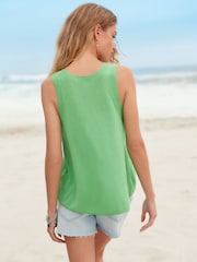Bright Green Linen Blend Vest - Image 3 of 6