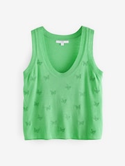 Bright Green Linen Blend Vest - Image 5 of 6