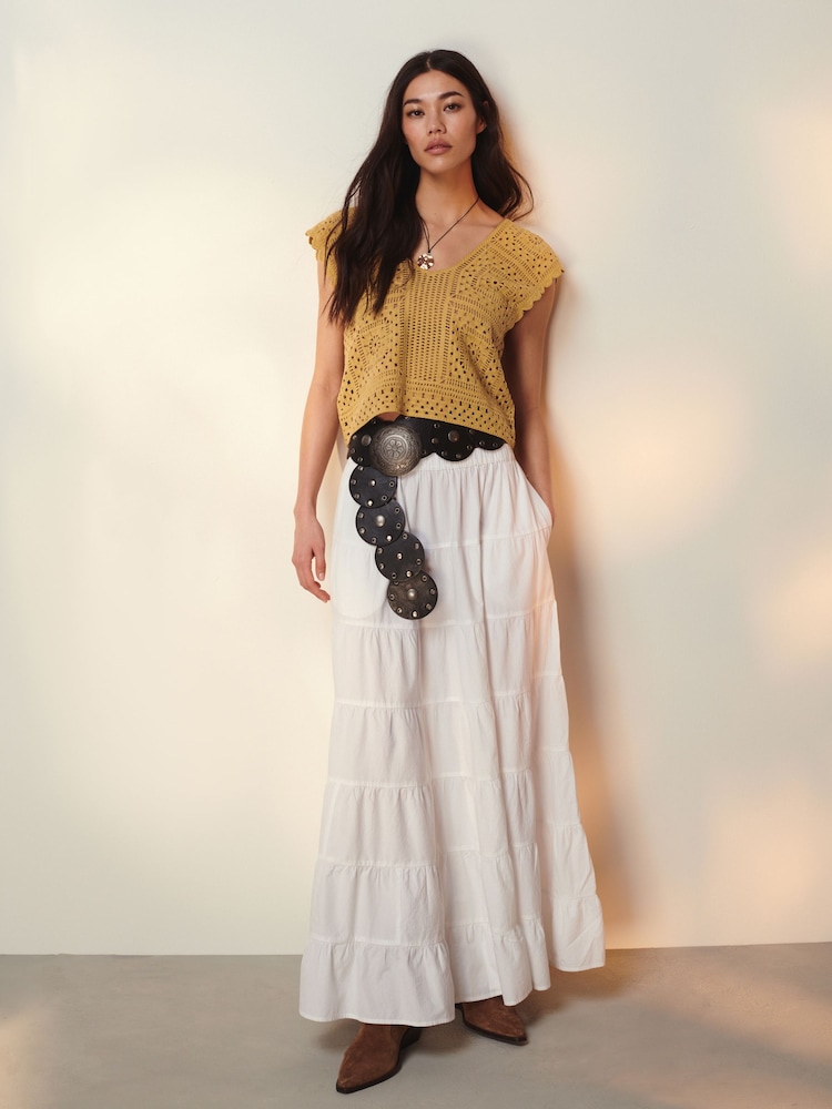 Ochre Yellow Crochet Tank - Image 2 of 7 Ochre Yellow Crochet Tank - Image 2 of 7