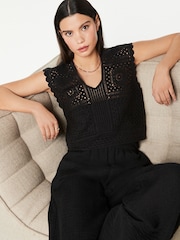 Black Crochet Tank - Image 1 of 6