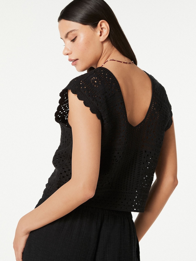 Black Crochet Tank - Image 2 of 6