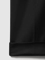 Reiss Black Brighton Relaxed Drawstring Trousers with Turn-Ups - Image 6 of 7