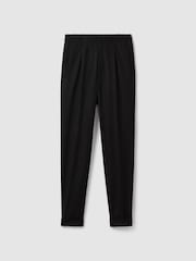 Reiss Black Brighton Relaxed Drawstring Trousers with Turn-Ups - Image 2 of 6