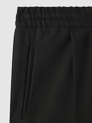 Reiss Black Brighton Relaxed Drawstring Trousers with Turn-Ups - Image 5 of 6