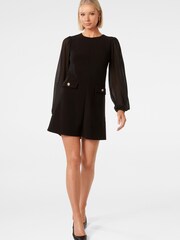 Forever New Black Jessie Sheer Sleeve Mini Dress - Image 4 of 5