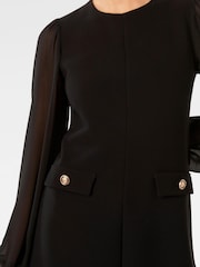 Forever New Black Jessie Sheer Sleeve Mini Dress - Image 5 of 5