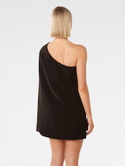 Forever New Black Hartley Asymmetrical Cape Mini Dress - Image 3 of 5