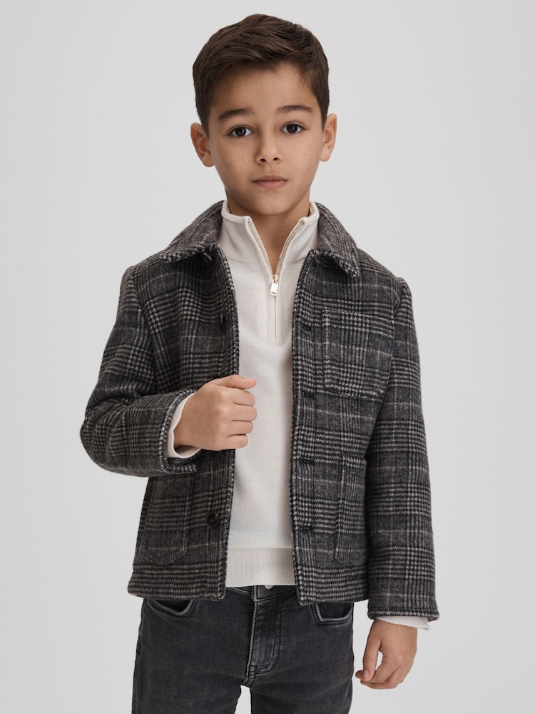 Sobrecamisa abotonada de cuadros Covert de Reiss - Imagen 1 de 6