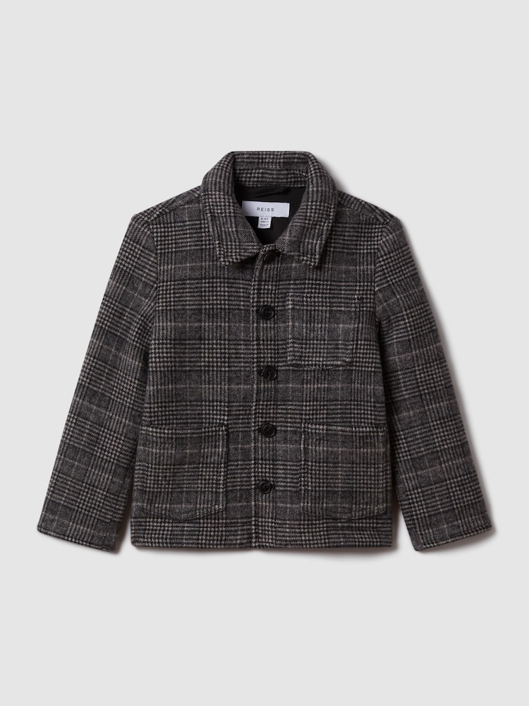 Sobrecamisa abotonada de cuadros Covert de Reiss - Imagen 2 de 6