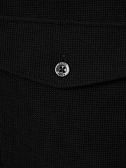 Reiss Black Ragan Textured Button-Through Shirt - Image 6 of 7