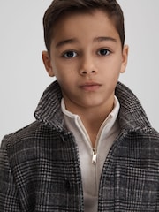Reiss Charcoal Covert 9-14 yrs Check Button-Through Overshirt - Image 4 of 6