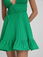 Amur Pleated Plunge Neck Mini Dress - Image 4 of 6