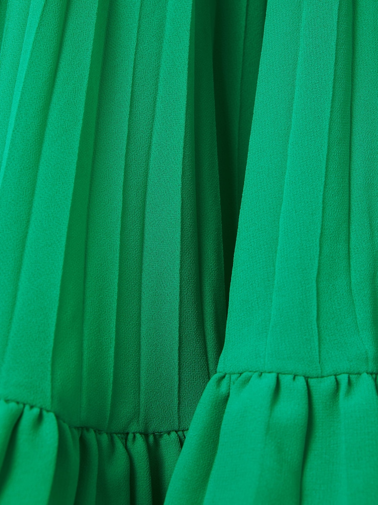 Amur Pleated Plunge Neck Mini Dress - Image 6 of 6