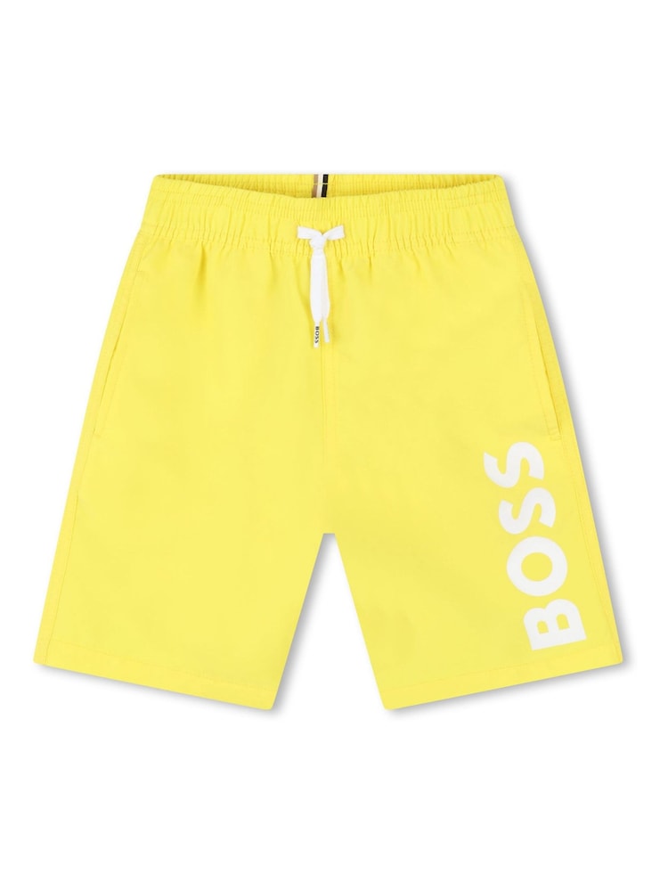 BOSS Yellow Logo Swim Shorts - Image 1 of 2 BOSS Yellow Logo Swim Shorts - Image 1 of 2