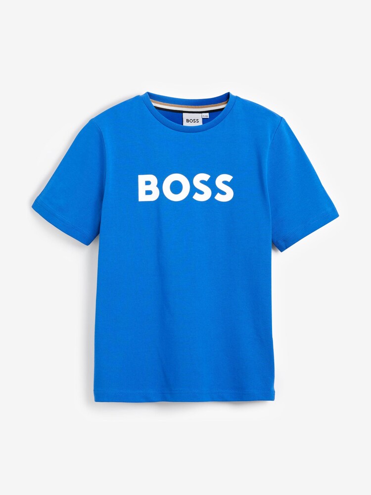 Temno modra - Majica s krakimi rokavi in logotipom BOSS - Slika 1 iz 2 Temno modra - Majica s krakimi rokavi in logotipom BOSS - Slika 1 iz 2