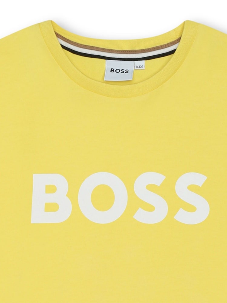 Rumena - Majica s krakimi rokavi in logotipom BOSS - Slika 3 iz 3 Rumena - Majica s krakimi rokavi in logotipom BOSS - Slika 3 iz 3