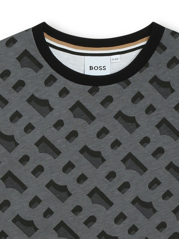 BOSS Black Short Sleeved All-Over Print Logo T-Shirt - Image 3 of 3 BOSS Black Short Sleeved All-Over Print Logo T-Shirt - Image 3 of 3