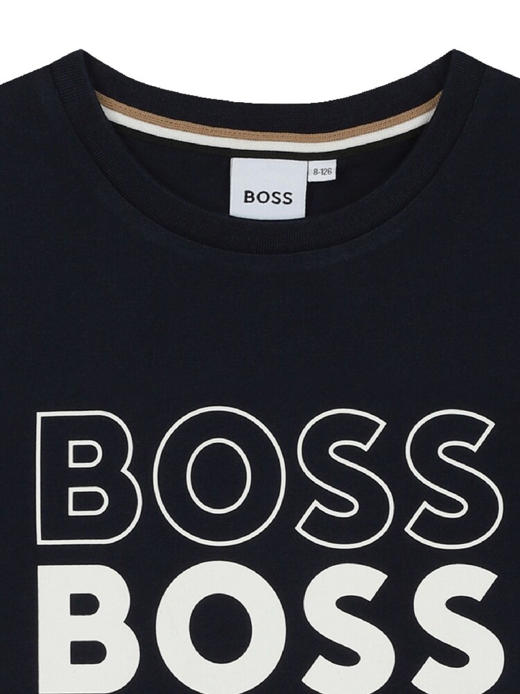 Temno mornariška modra - Majica s krakimi rokavi in logotipom BOSS - Slika 3 iz 3