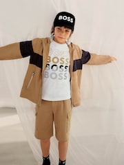 BOSS White Chrome Short Sleeved Logo T-Shirt - Image 1 of 4