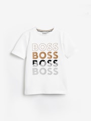 BOSS White Chrome Short Sleeved Logo T-Shirt - Image 4 of 4