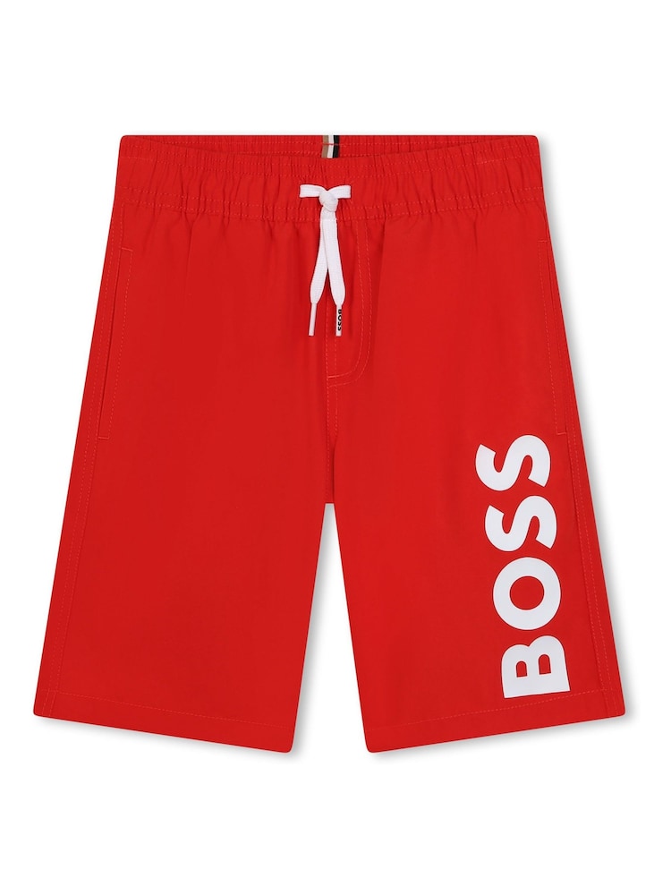 BOSS Red Logo Swim Shorts - Image 1 of 3 BOSS Red Logo Swim Shorts - Image 1 of 3