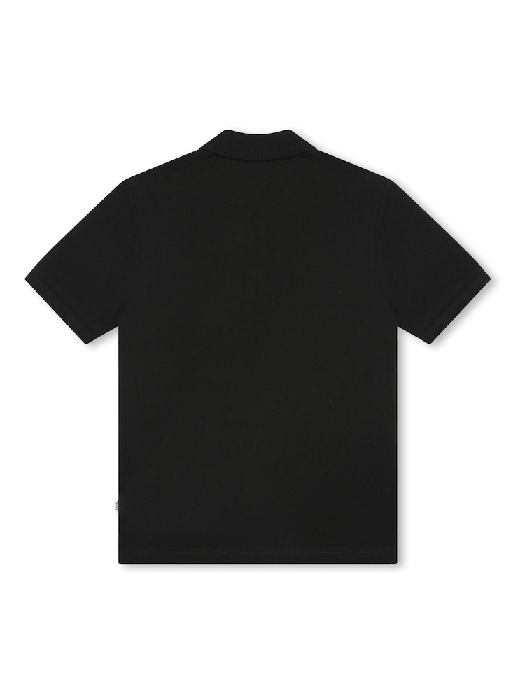 BOSS Black Short Sleeved Logo Polo Shirt - Image 2 of 3 BOSS Black Short Sleeved Logo Polo Shirt - Image 2 of 3