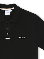 BOSS Black Short Sleeved Logo Polo Shirt - Image 3 of 3