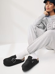Black Forever Comfort Suede Chunky Footbed Clogs - Image 1 of 7