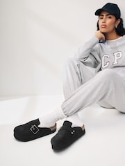 Black Forever Comfort Suede Chunky Footbed Clogs - Image 2 of 7